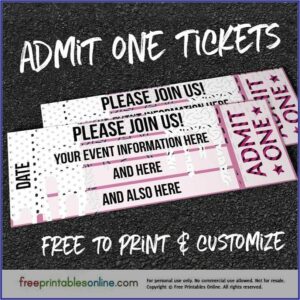 Admit Ticket Template Free