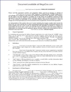 Affiliate Marketing Contracts Template