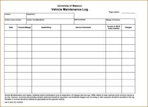 Automobile Maintenance Log Template