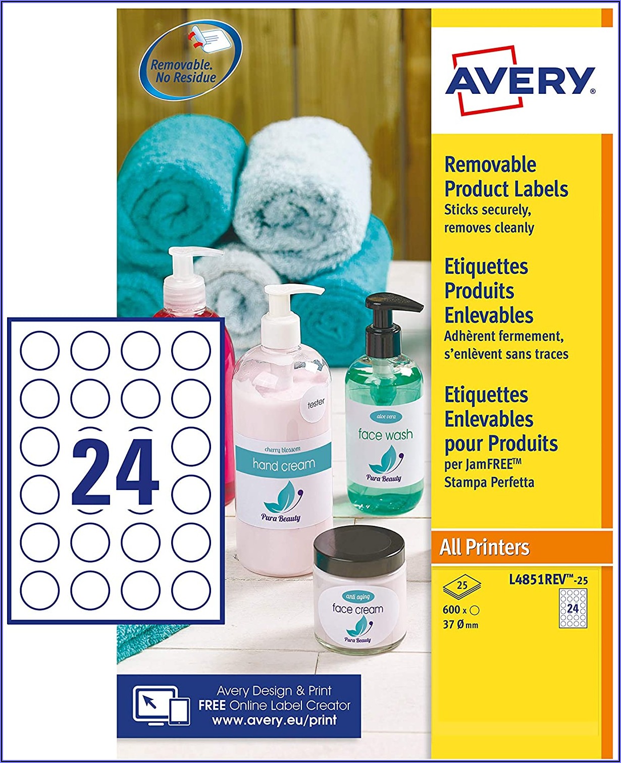 Avery 37mm Round Label Template