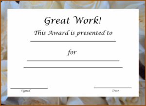 Award Certificate Templates Free Printable
