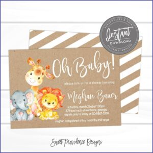 Baby Safari Invitation Template