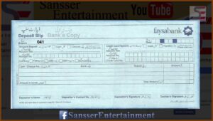 Bank Deposit Slip Example