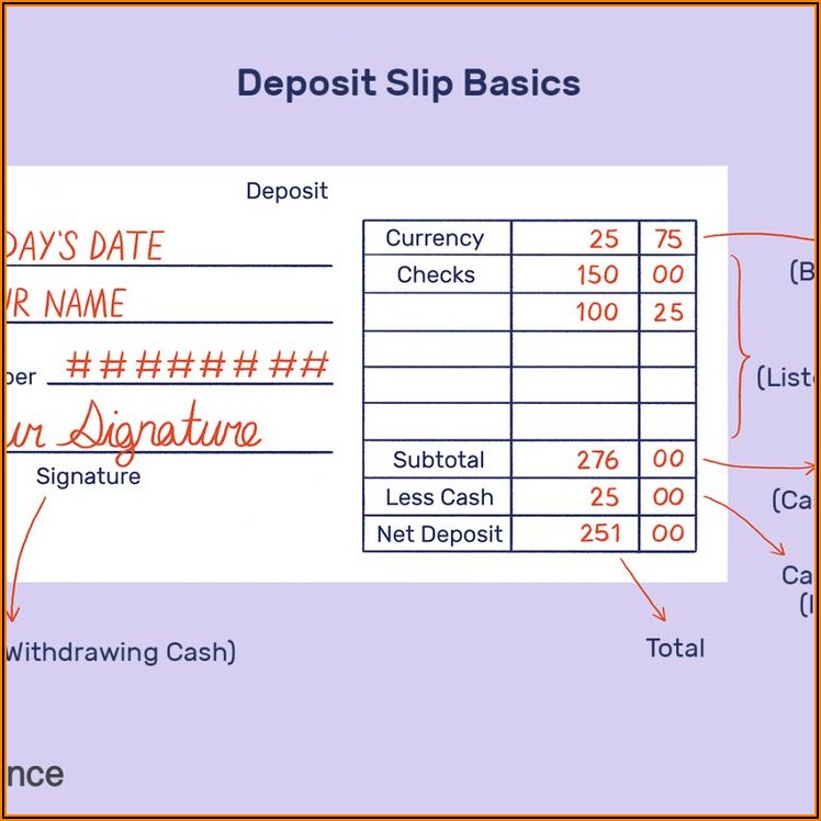 Bank Deposit Slip Template Free