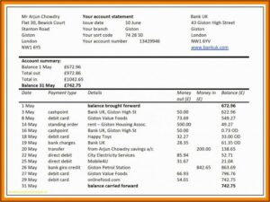 Bank Statement Template Software