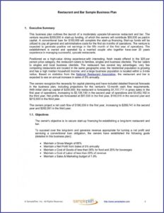 Bar Business Plan Template Free