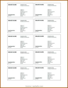 Blank Business Card Template Microsoft Word