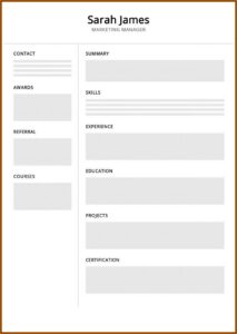 Blank Cv Template Download
