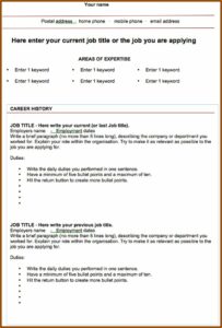 Blank Cv Template Download Free