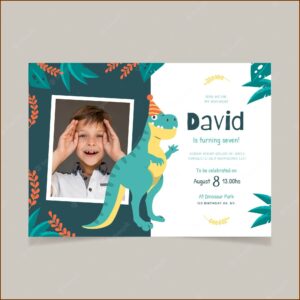 Blank Dinosaur Birthday Invitation Template