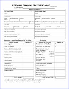 Blank Financial Statement Form