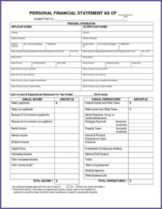 Blank Financial Statement Form Free