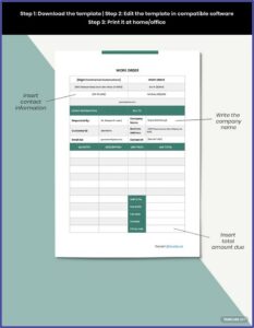 Blank Work Order Template