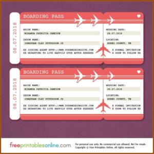 Boarding Pass Save The Date Template