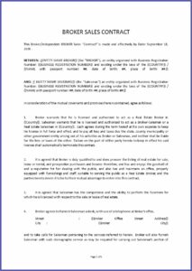 Broker Agreement Template