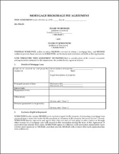 Broker Fee Agreement Template