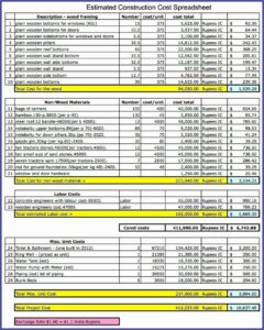 Building Cost Spreadsheet Template Uk