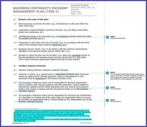 Business Continuity Plan Checklist Example