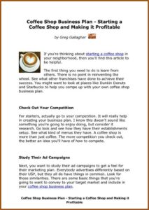 Business Plan Examples Uk Cafe