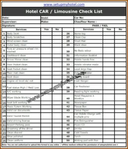 Car Inspection Checklist Template