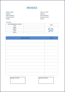 Car Invoice Template