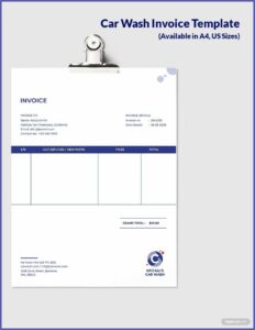 Car Wash Invoice Template
