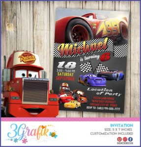 Cars Birthday Invitation Template