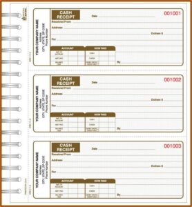 Cash Receipt Book Template Free