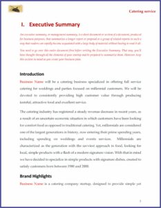 Catering Business Plan Examples Pdf