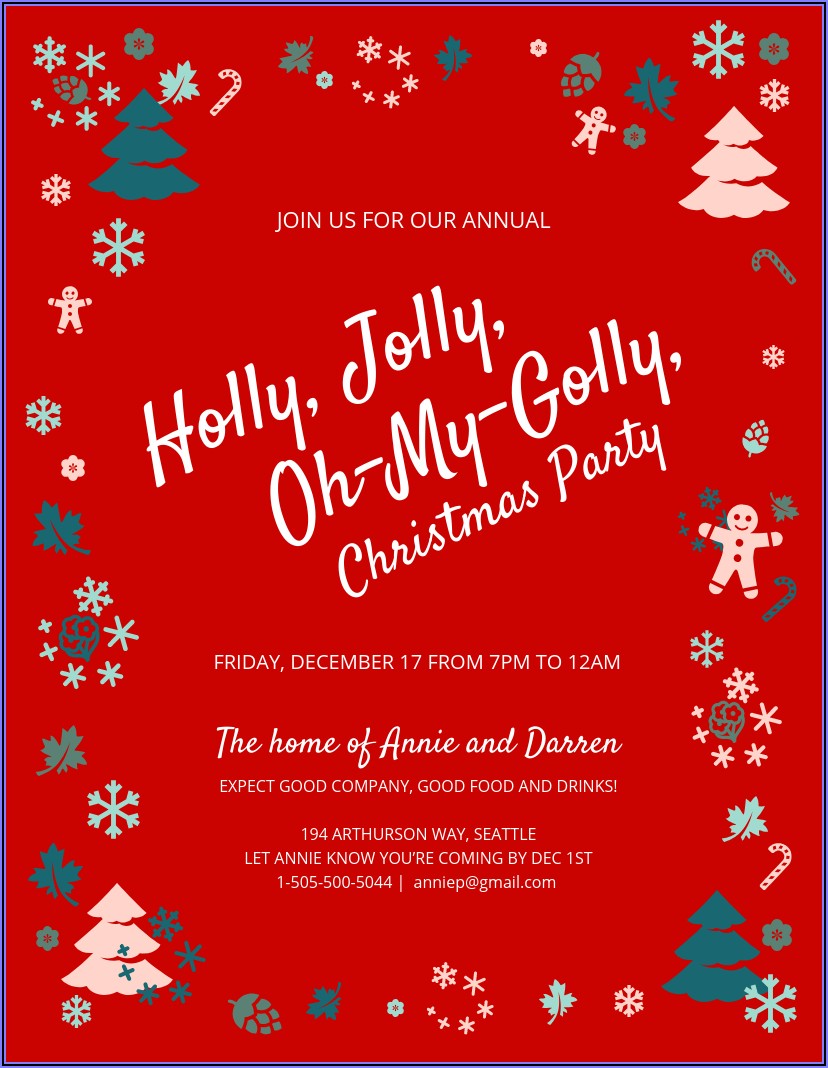 Christmas Party Invitation Templates Powerpoint