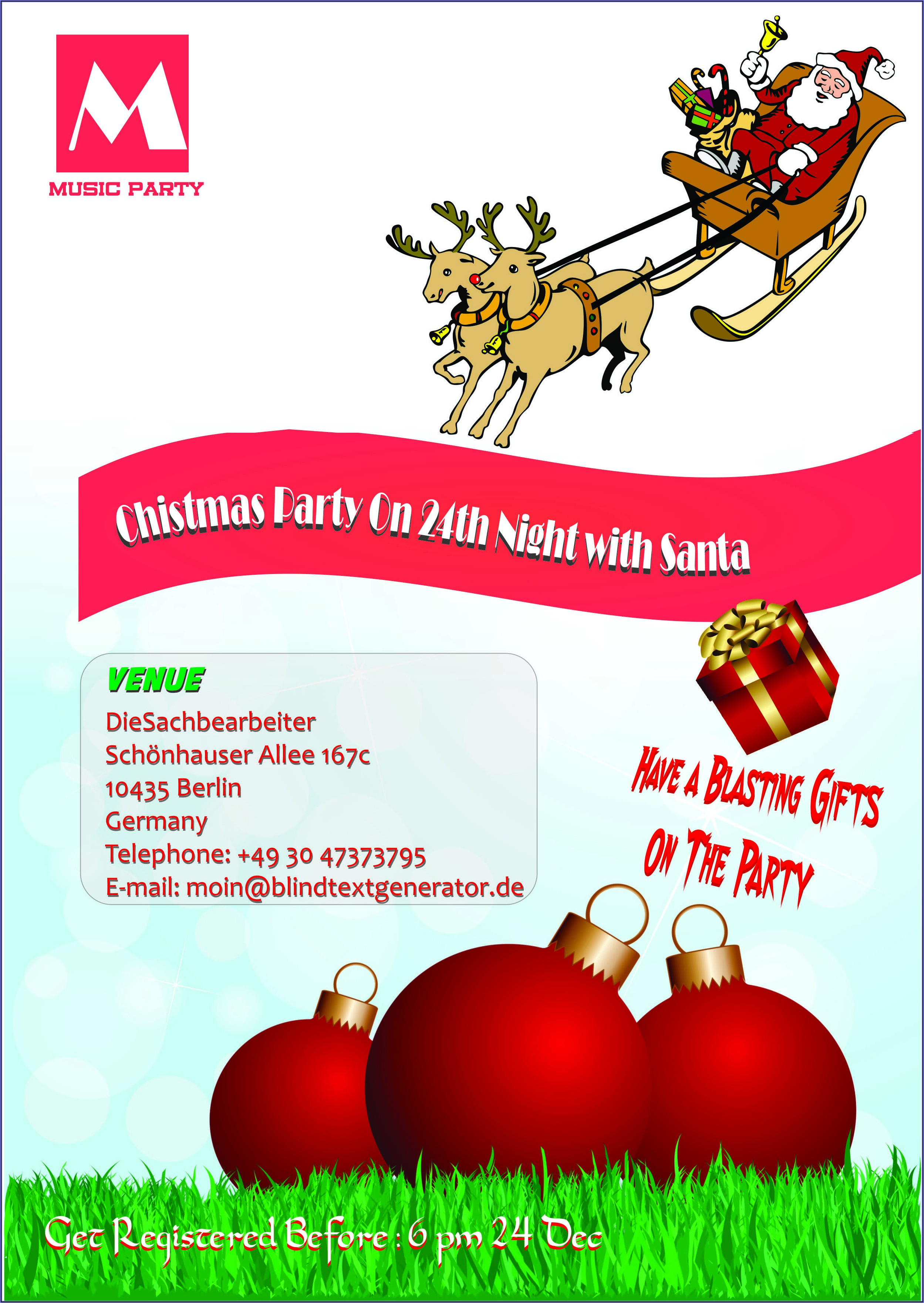 Christmas Party Invite Templates Word