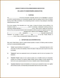 Civic Association Bylaws Template