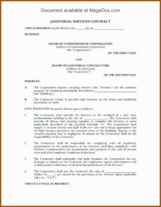 Cleaning Services Contract Agreement Template
