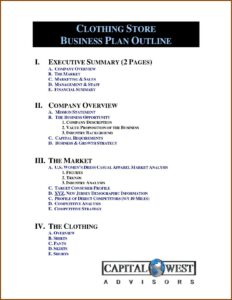 Clothing Line Business Plan Template Free