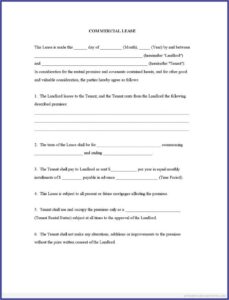 Commercial Rental Lease Agreement Form