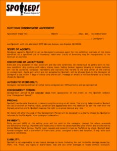 Consignment Agreement Form Free