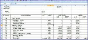 Construction Cost Breakdown Template Excel