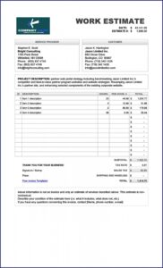 Contractor Quote Template Word