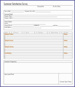 Customer Satisfaction Survey Template Word Free