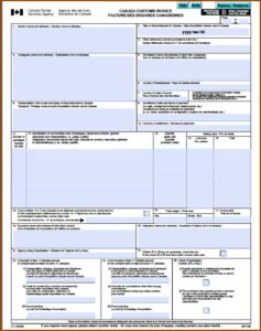 Customs Invoice Template Canada