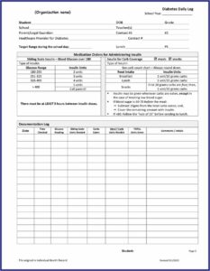 Diabetes Log Template