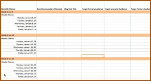 Digital Marketing Content Calendar Template