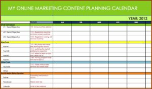 Digital Marketing Strategy Calendar Template