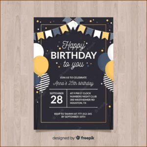 Editable Blank Birthday Invitation Templates