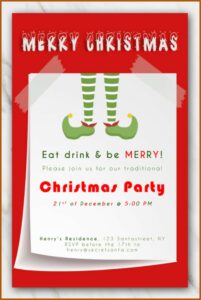 Editable Christmas Invitation Template Word