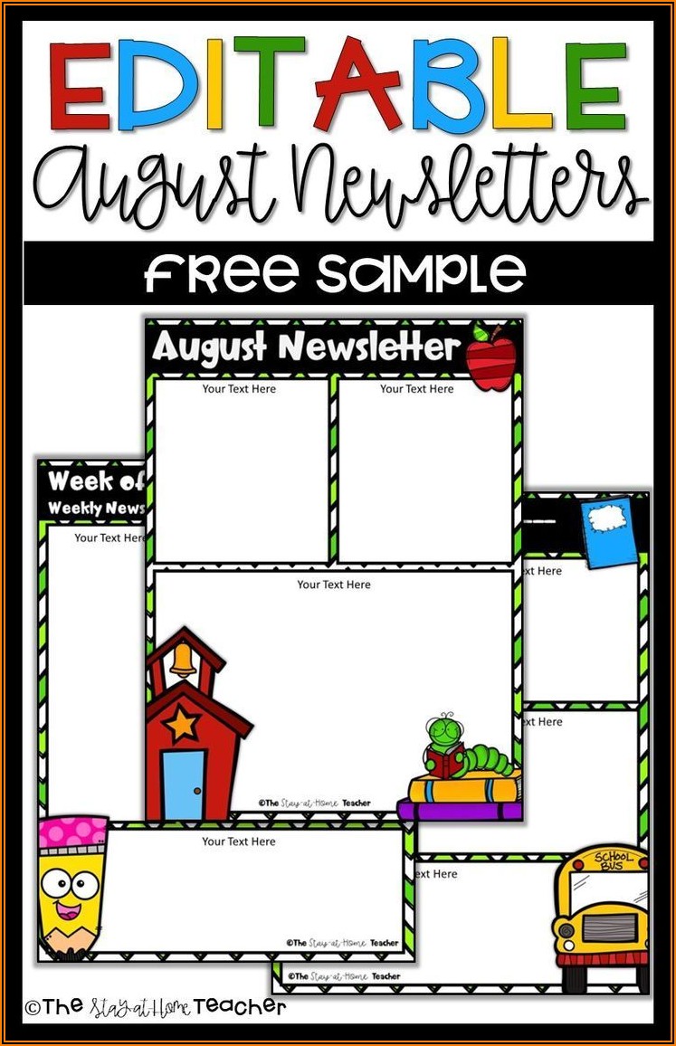 Editable Classroom Newsletter Template Free