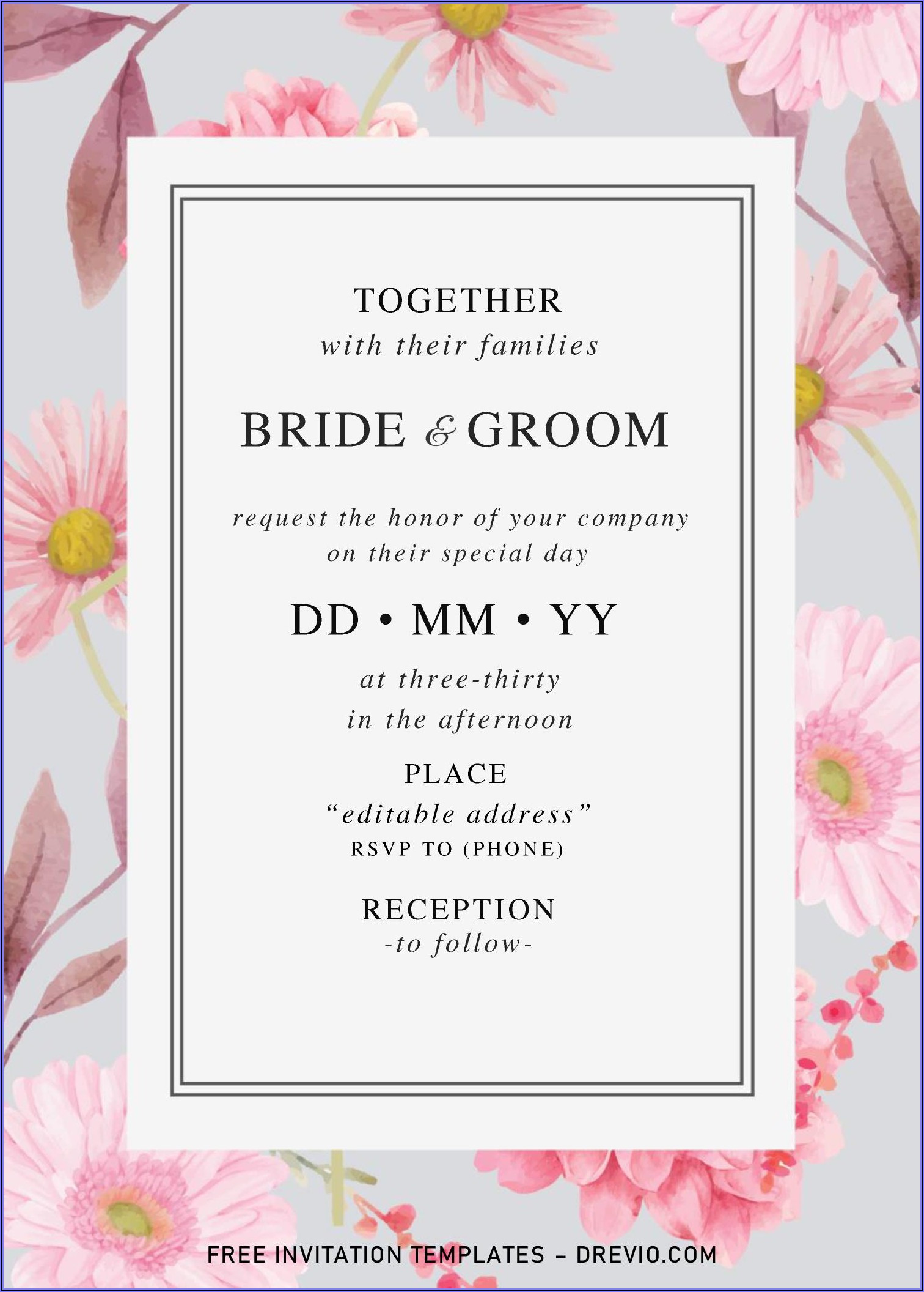 Editable Wedding Invitation Templates Free Download Word