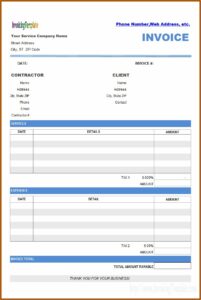 Electrical Contractor Invoice Template