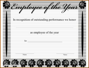 Employee Of The Year Certificate Template