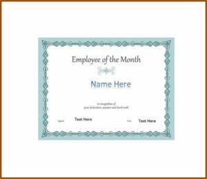 Employee Of The Year Certificate Template Free